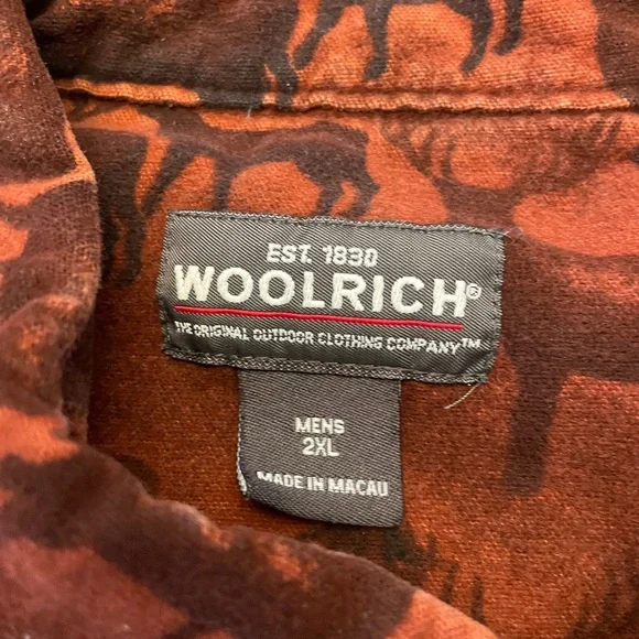 Woolrich Mens Flannel Deer Woods Print Button Down Sz 2XL - Picture 2 of 8